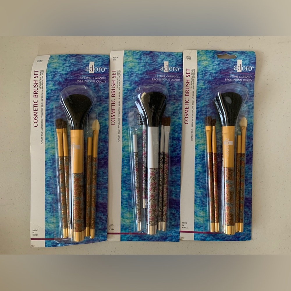 Adoro Cosmetics Professional Salon Quality Brush Sets Bundle Lot Of 3 NEW